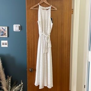 White DKNY maxi with cute black dots!